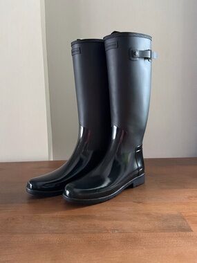 Hunter Refined Tall Gloss Duo Rain Boots